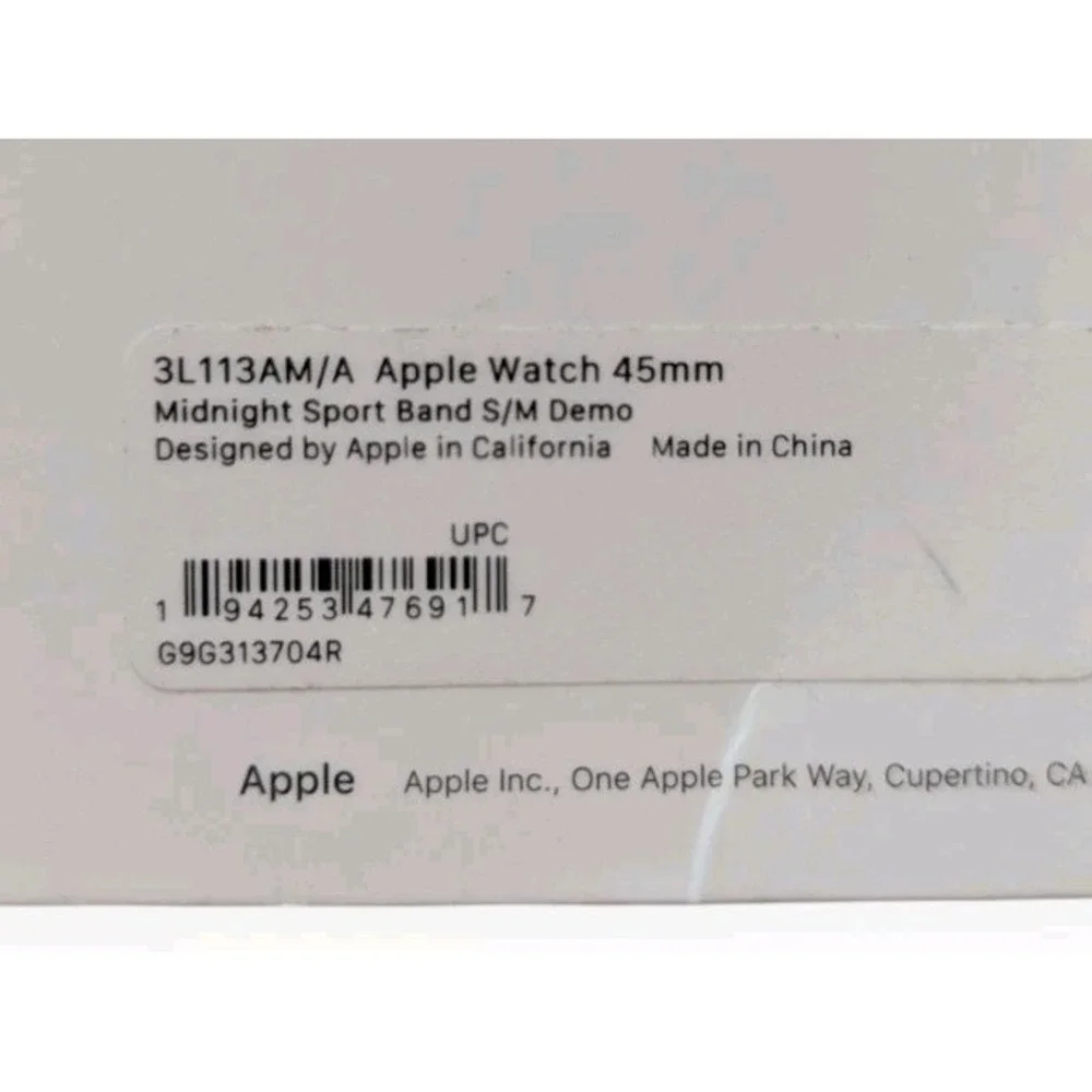 Oo1-N Apple Watch 45mm‎ Sport Band S/M (Demo) - Black 3L113AM/A